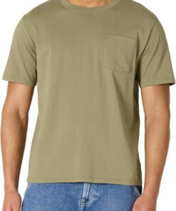 Amazon Essentials Camiseta Holgada de Algodón de Alto Gramaje con Bolsillo en el Pecho Hombre