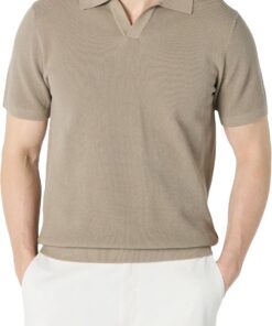 Amazon Essentials Hombre Polo de Punto de Manga Corta y Corte Recto