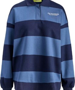 JACK & JONES Jxpaloma Loose LS Stripe Polo Swt Jxpaloma - Polo Suelto, diseño de Rayas Mujer (Pack de 1)