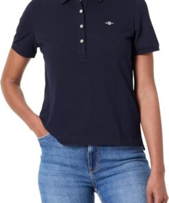 GANT Hombre Polo De Piqué con Escudo Regular, Rich Navy