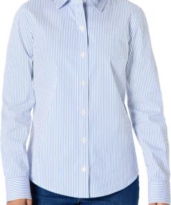 Amazon Essentials Camisa de Vestir con Botones de Popelina Elástica Mujer