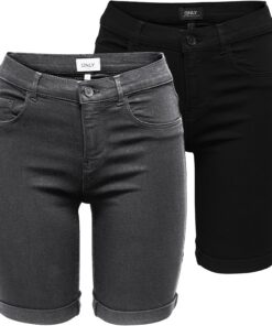 ONLY Denim Shorts ONLRAIN Mid Waist Bodycon Fit Denim Shorts
