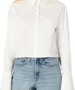 Amazon Essentials Camisa de Vestir de Popelina Elástica de Algodón, Extragrande y con Botones Mujer