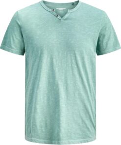 JACK & JONES T-Shirt Melange Split Neck T-Shirt