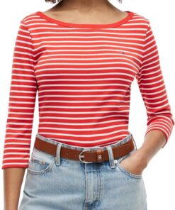 Tommy Hilfiger Cody Boat-nk 3/4 Slv tee Ww0ww49928 Camiseta S/S Mujer (Pack de 1)