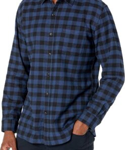 Amazon Essentials Hombre Camisa de Franela de Manga Larga