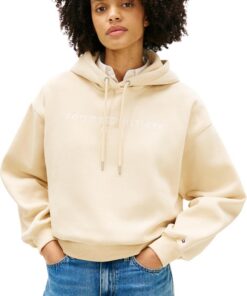 Tommy Hilfiger Corp Logo Mdrn Hoodie Ww0ww47832 Sudadera con Capucha Mujer (Pack de 1)