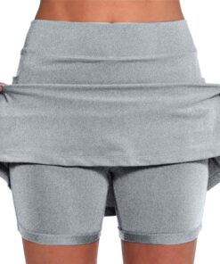 Falda deportiva para mujer, cintura alta elástica, para tenis, yoga, falda corta degradada, control de abdomen, pantalones deportivos ajustados