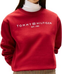 Tommy Hilfiger Sudadera Mujer sin Capucha, Rojo (Regatta Red), XXS