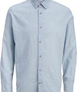 JACK & JONES Jjesummer Linen Blend Shirt L/S Sn Jjesummer Linen Blend Camiseta L/S Sn Hombre (Pack de 1)