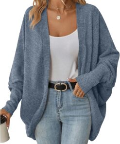 Suéteres tipo cárdigan para mujer, cárdigan de gran tamaño, holgado, frente abierto, suéter de punto, abrigos para invierno, otoño, cárdigans de gran tamaño para mujer