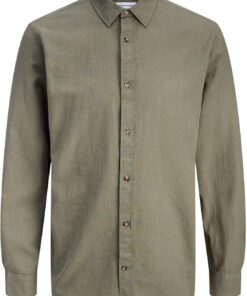 JACK & JONES Jjesummer Linen Blend Shirt L/S Sn Jjesummer Linen Blend Camiseta L/S Sn Hombre (Pack de 1)