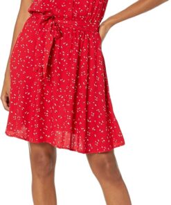Amazon Essentials Mujer Vestido Camisero Tejido sin Mangas de Ajuste Relajado