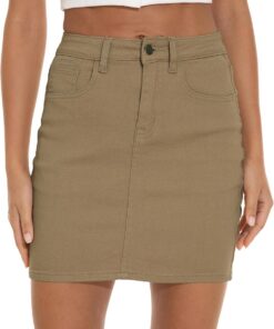 GUANYY Minifalda Vaquera para Mujer, Casual, elástica, Ajustada, de Cintura Alta