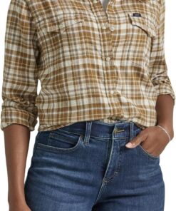 Lee Camisa Legendary Slim Fit Western Snap Camisa Mujer