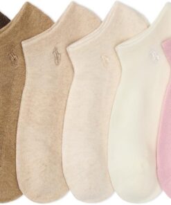 POLO RALPH LAUREN Performance Cotton Low Cut Socks - 6 Pair Pack - Breathable Mesh & Sport Cushioning Cojín de corte bajo Mujer