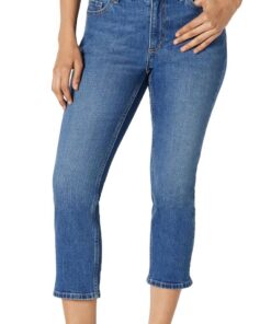Amazon Essentials Vaqueros Tipo Capri de Tiro Medio, Corte Ajustado y Elasticidad Media Mujer