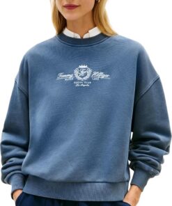 Tommy Hilfiger Varsity Crest Terry Sweatshirt Ww0ww48733 Sudadera sin Botones Mujer (Pack de 1)