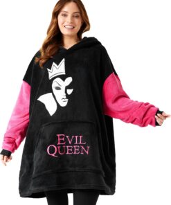 Disney Sudaderas Mujer, Stitch Batamanta de Forro Polar Mujer, Evil Queen Poncho Sudadera Manta Oversize con Capucha