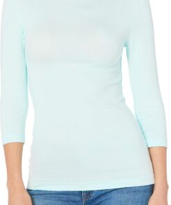 Amazon Essentials Mujer Camiseta de Manga 3/4 y Escote Barco de Corte Estrecho