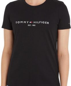 Tommy Hilfiger Camiseta de Manga Corta Mujer Heritage con Cuello Redondo
