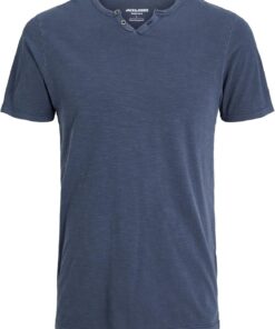 JACK & JONES T-Shirt Melange Split Neck T-Shirt