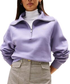 Tommy Hilfiger Sudadera con Cremallera Mujer Classic Script Fleece Media Cremallera