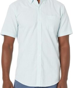 Amazon Essentials Camisa Oxford con Bolsillo de Manga Corta y Ajuste Normal Hombre