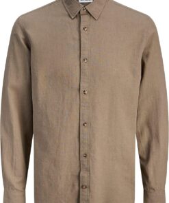 JACK & JONES Jjesummer Linen Blend Shirt L/S Sn Jjesummer Linen Blend Camiseta L/S Sn Hombre (Pack de 1)
