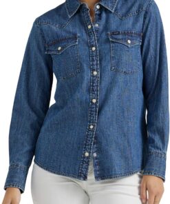 Lee Camisa Legendary Slim Fit Western Snap Camisa Mujer
