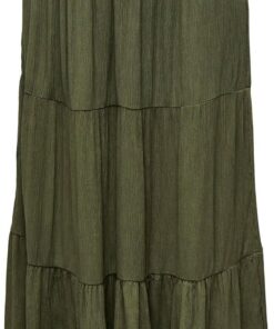 ONLY Falda Maxi con Cintura elástica y diseño Escalonado para Elegante Look | Falda