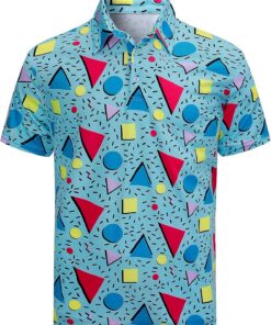 Polo años 70 Hippie Hombre Camisas Anos 60 80s Hippy Flores Golf Manga Corta
