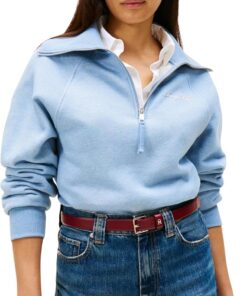 Tommy Hilfiger Sudadera con Cremallera Mujer Classic Script Fleece Media Cremallera