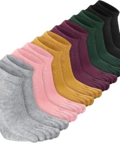 Bencailor 6 Pares Calcetines Mujer 5 Dedos Compresión Algodón Color Puro