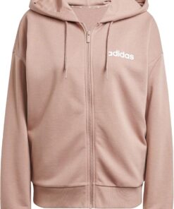 adidas Women's Chaqueta con Capucha Essentials Linear French Terry