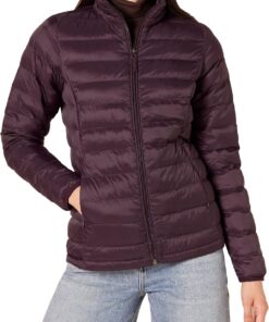 Amazon Essentials Mujer Chaqueta Acolchada Ligera de Manga Larga, Plegable, Resistente a la Lluvia (Disponible en Tallas Grandes)
