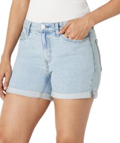 Amazon Essentials Shorts Vaqueros Ajustados de Tiro Medio de 10,2cm Mujer