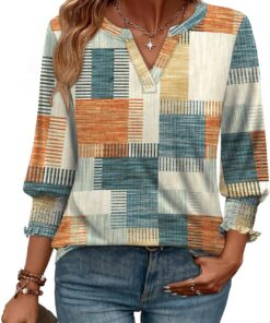 Blusas para mujer, elegantes, informales, de manga 3/4, camisetas de moda para verano y otoño, tallas M-3XL