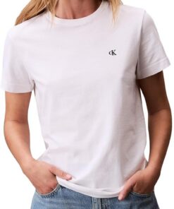 Calvin Klein Camiseta de Manga Corta Mujer Archive Jersey tee con Cuello Redondo