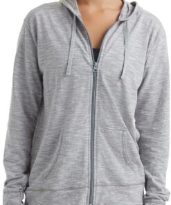 Hanes Slub Knit Full-Zip Hoodie, Textured Cotton Zip-up T-Shirt Hoodie For Women Camisa Mujer (Pack de 1)