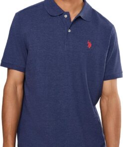 U.S. Polo Assn. Polo clásico para Hombre, Polo de piqué con Cierre de Dos Botones, Camisa de Golf de Moda de Verano | Polo de piqué con cierre de dos botones, camisa de golf de moda de verano