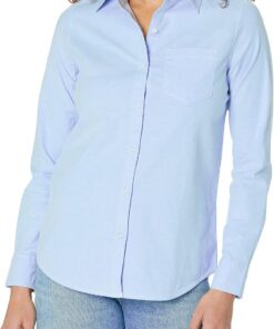 Amazon Essentials Camisa Oxford Elástica con Botones y Manga Larga de Corte Estándar (Disponible en Tallas Grandes) Mujer