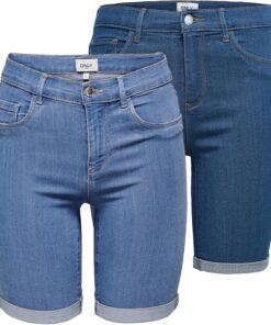 ONLY Denim Shorts ONLRAIN Mid Waist Bodycon Fit Denim Shorts