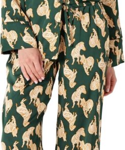 Amazon Essentials Mujer Conjunto De Pijama De Satén con Camisa y Pantalón