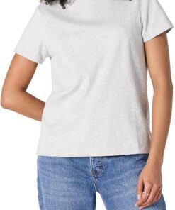 Amazon Essentials Mujer Camiseta de Manga Corta con Cuello Redondo 100% Algodón, Corte Estándar