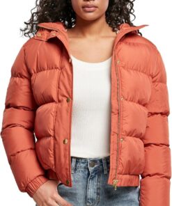 Urban Classics Ladies Hooded Puffer Jacket Mujer Chaqueta entre-tiempo Negro