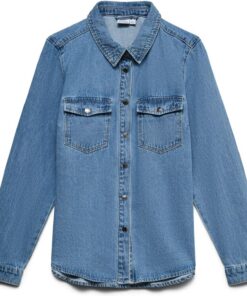 VERO MODA Vmjennie Ls Denim Shirt Mix Noos Camisa vaquera Mujer