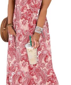 Vestido largo de verano 2026, ropa de vacaciones en la playa, sin mangas, con bolsillos, bohemio, S-2XL
