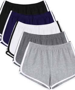 URATOT, Pantalones Cortos elásticos de algodón para Mujer, para Gimnasio, Yoga, Verano, Correr, Danza, 2 Unidades
