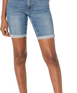Amazon Essentials Bermudas Vaqueras Ajustadas con Bolsillos Mujer